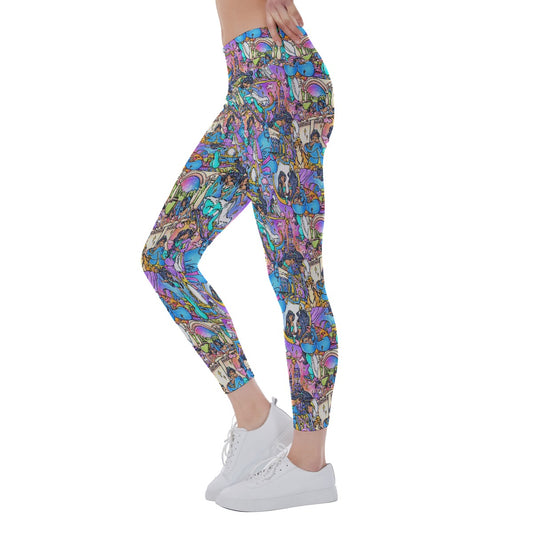 Magic Carpet Storybook Scenes - Women's Yoga Leggings