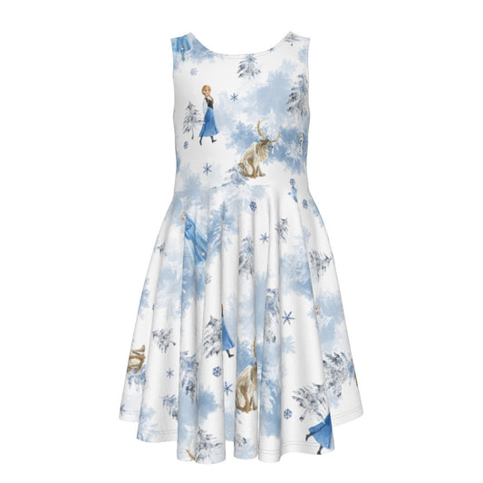 Enchanted Winter Landscape- Kid's Sleeveless Skater Dress