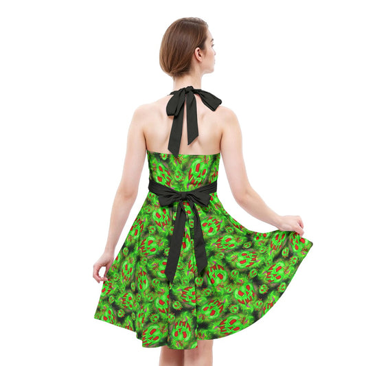 Just One Bite - Women's Halter Vintage Pocket Dress