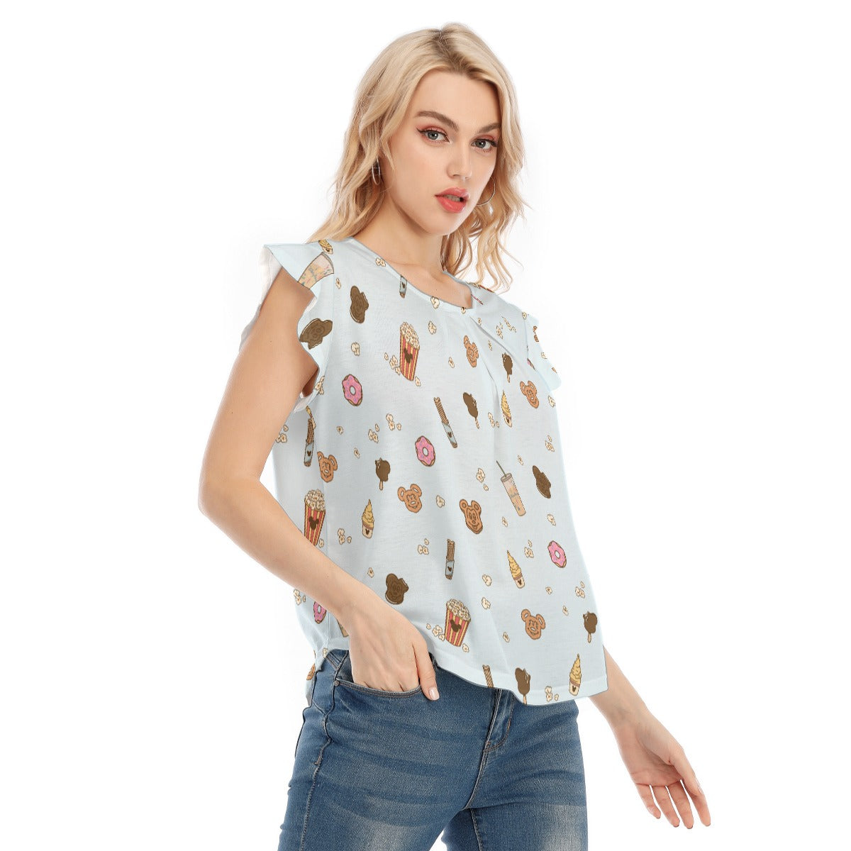 Minimal Snackcore - Women’s Flutter Sleeve Top