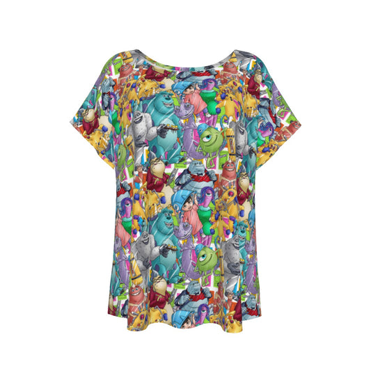 Monster Mayhem Sketched - Women’s Relaxed Fit Scoop Tee