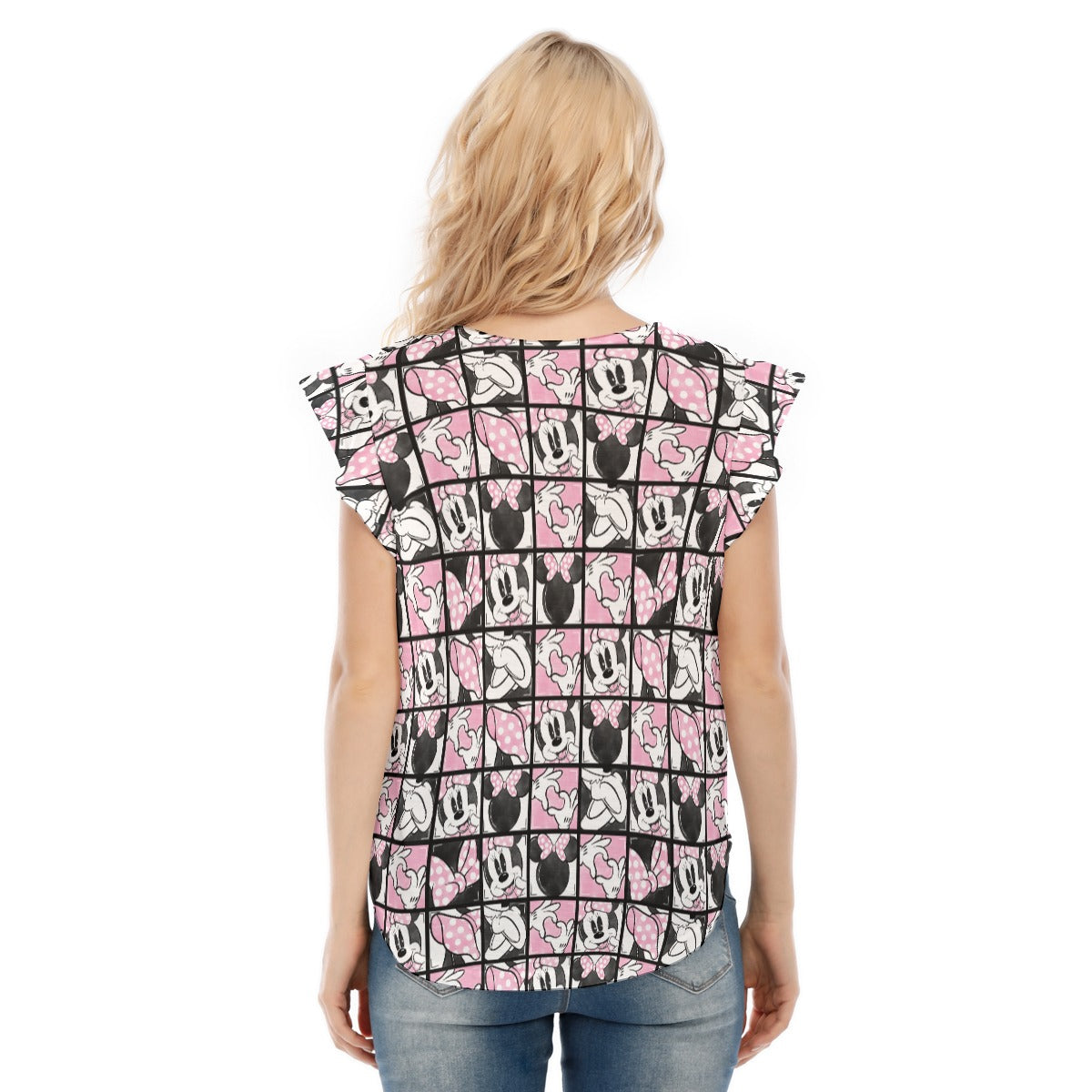 Mouse Bow Block Party - Women’s Flutter Sleeve Top