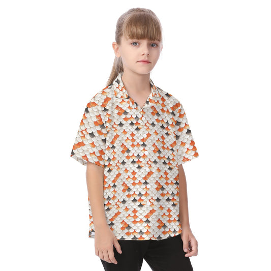 Animal Print - Koi Fish - Kid's Hawaiian Button Up Shirt