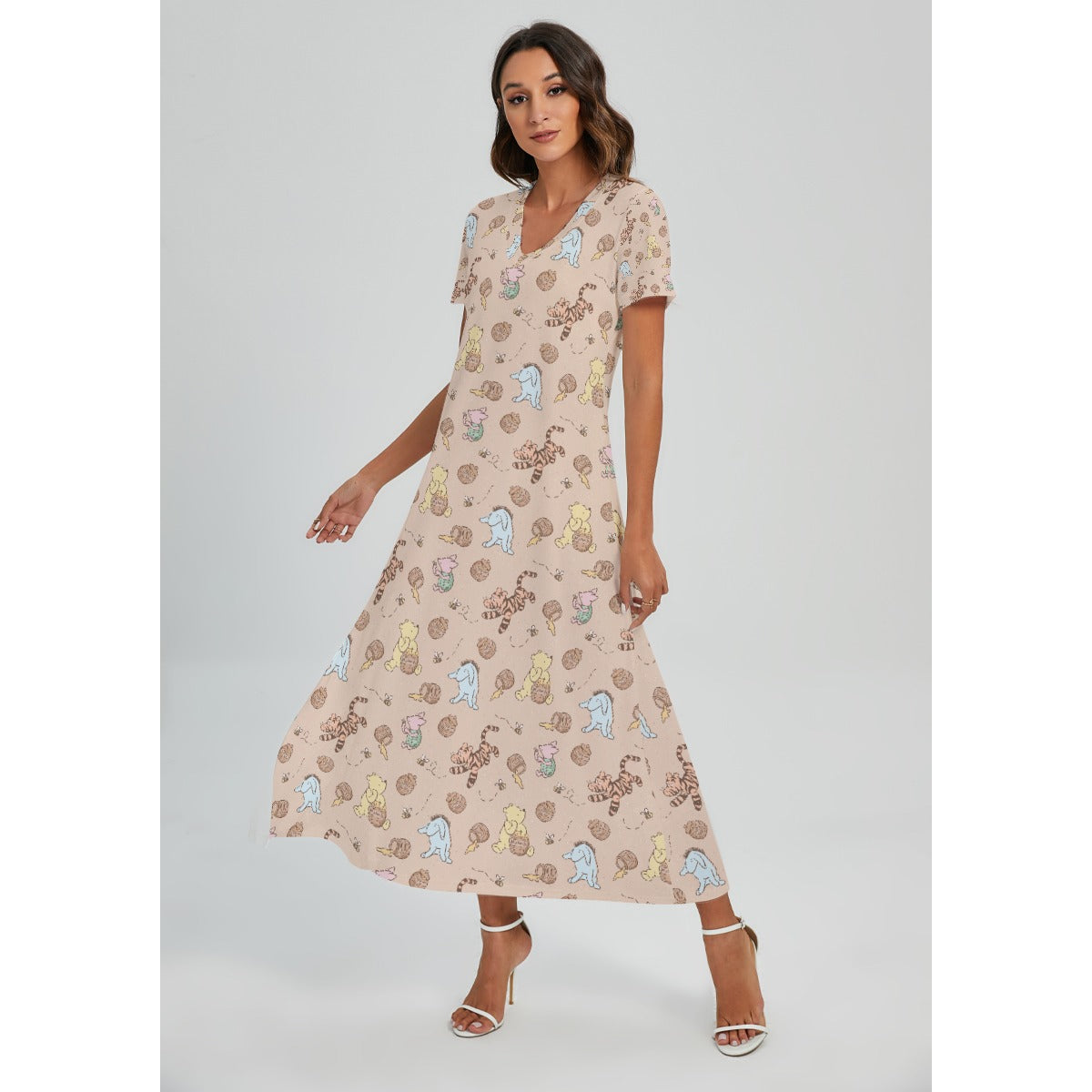 Honey Pot Daydreams - Women's V-Neck Side Split Maxi Dress