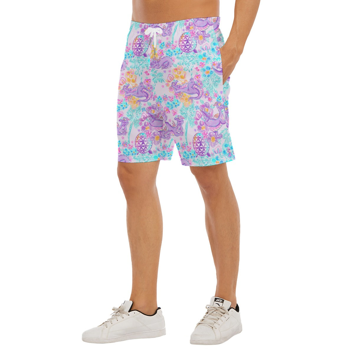 Purple Dragon Flower Power - Men’s Pocket Beach Shorts