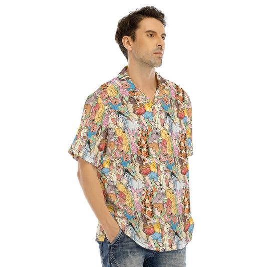 Sketched Hundred Acre Crew - Men's Hawaiian Button Up Shirt