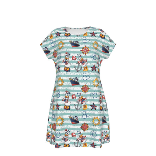 Sailor Duo on Deck - Women's T-Shirt Dress