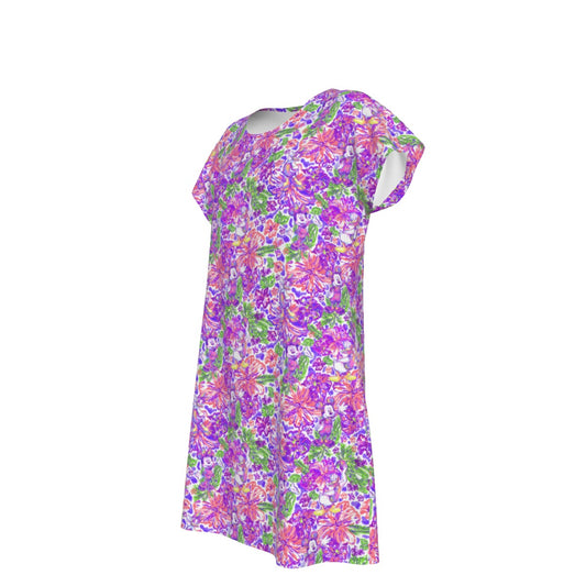 Tropical Splash Vibes - Iconic Crew - Women's T-Shirt Dress