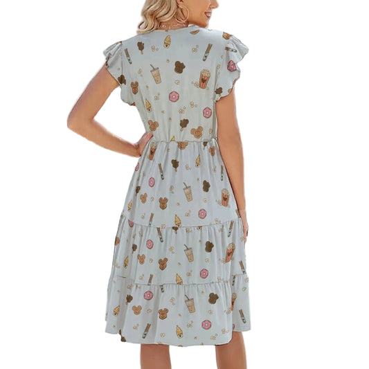 Minimal Snackcore - Women's Tiered Pocket Midi Dress