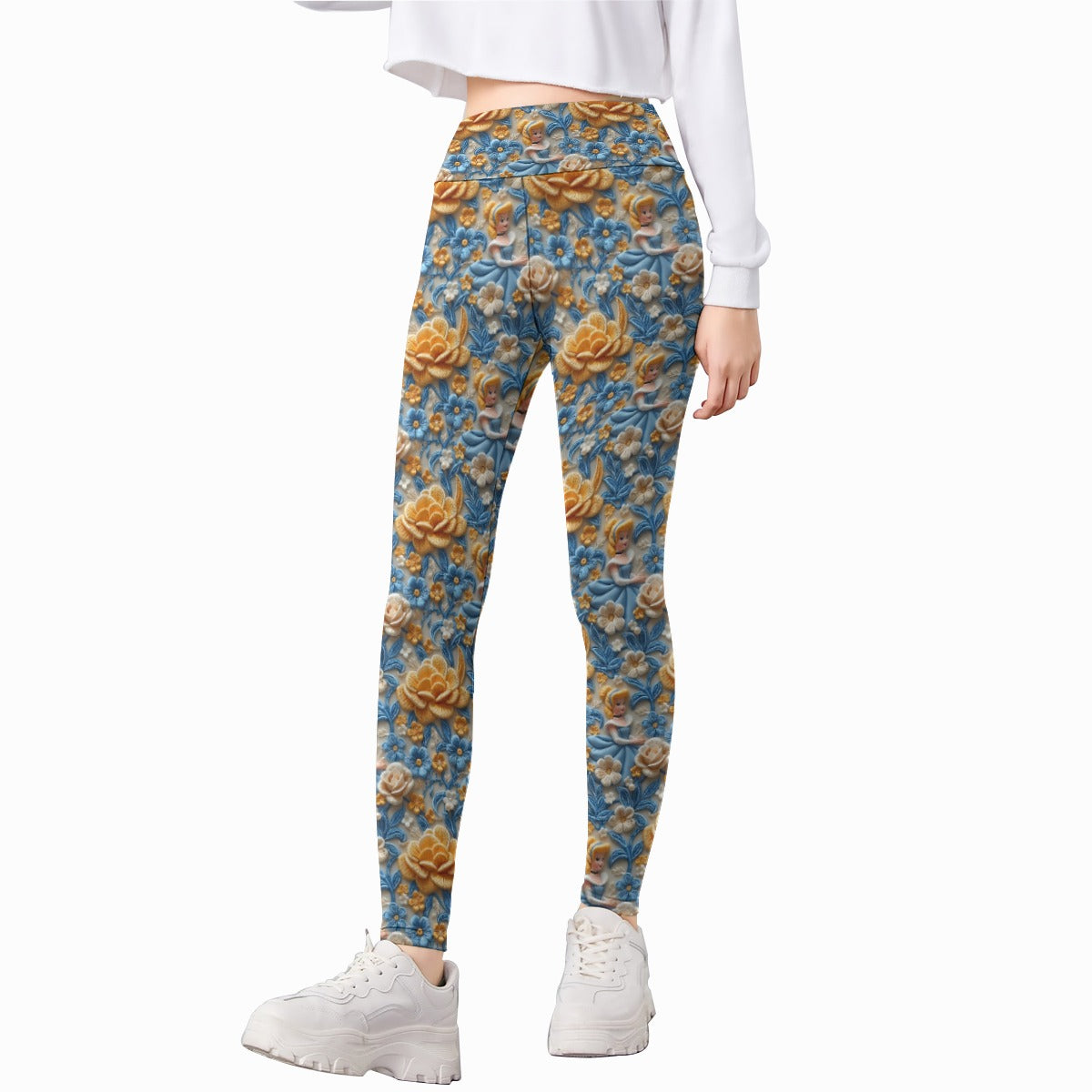 Regal Embroidered Royal Maiden - Kid's Leggings