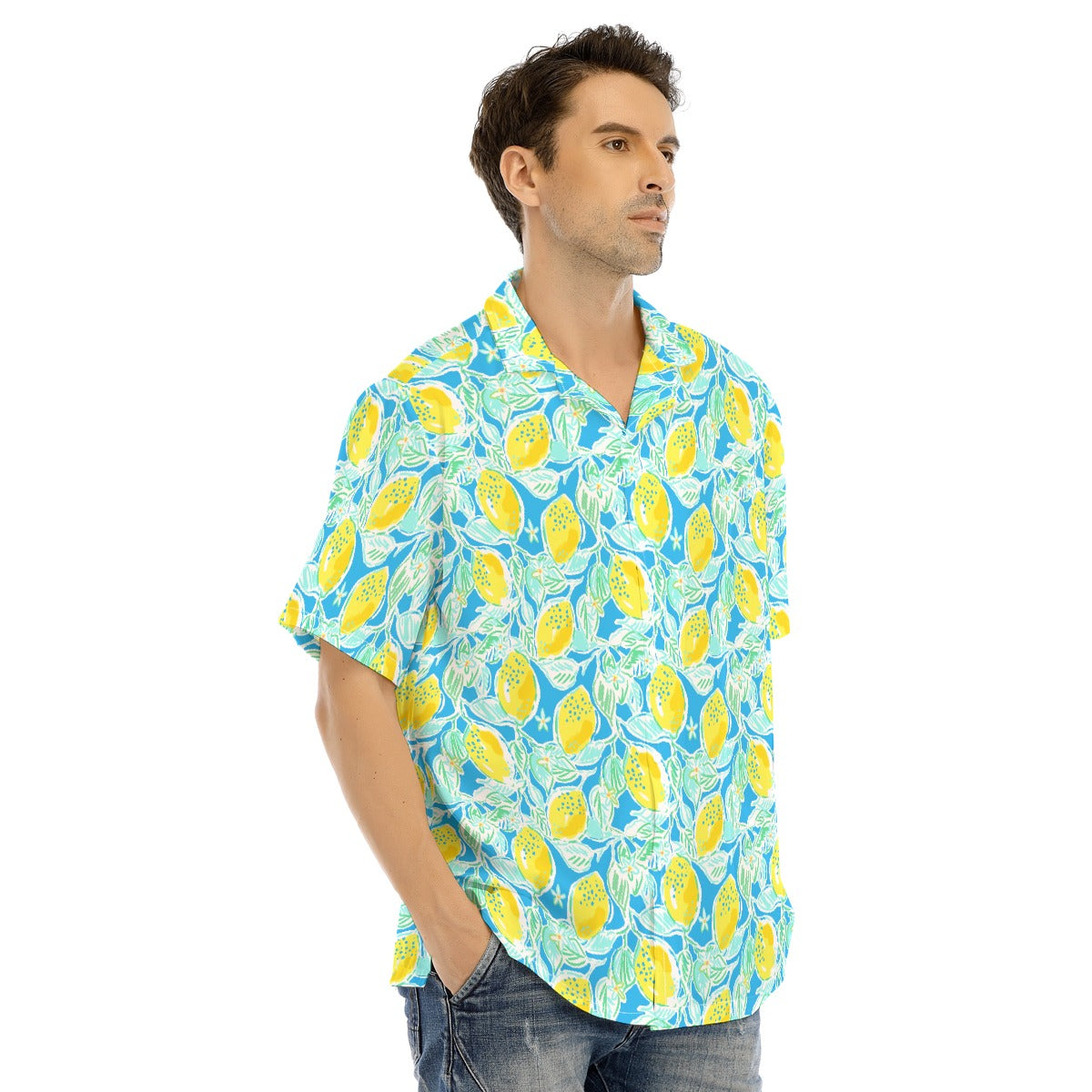 Lemon Drop Daydream - Men's Hawaiian Button Up Shirt