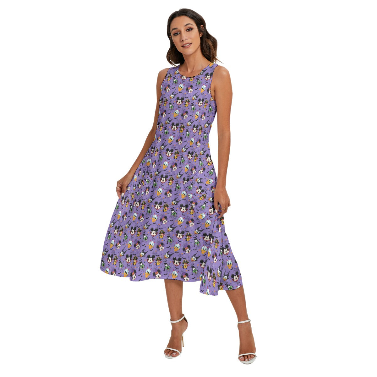 Mickey & Friends Halloween Heads - Women’s Diagonal Pocket Midi Dress