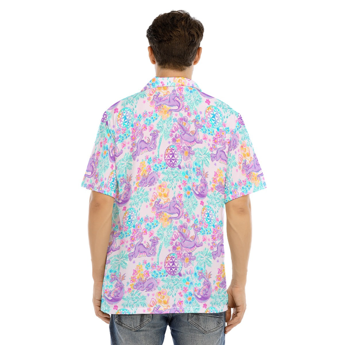 Purple Dragon Flower Power - Men's Hawaiian Button Up Shirt