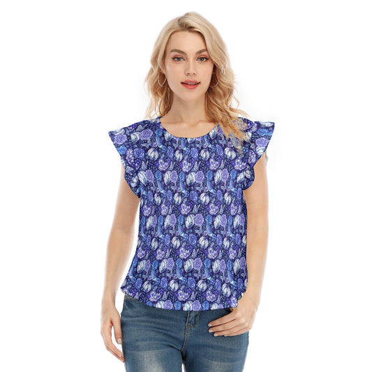 Fairytale Florals – Royal Ball - Women’s Flutter Sleeve Top