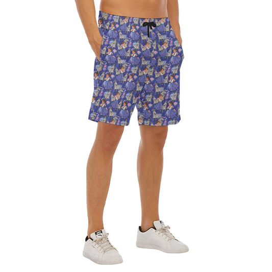 Whimsical Strong Heroine - Men’s Pocket Beach Shorts