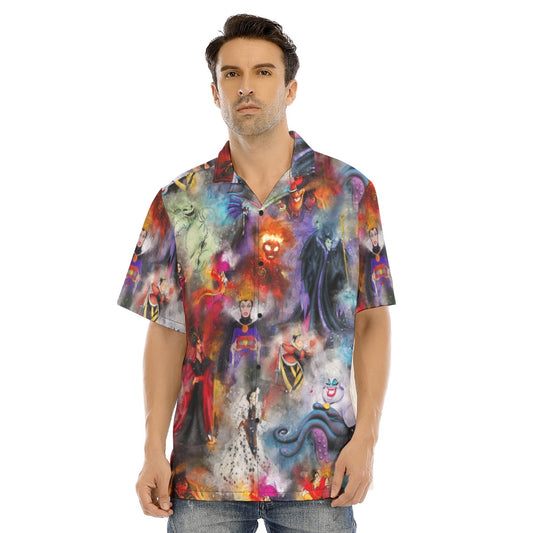 Watercolor Wicked Villains - Men's Hawaiian Button Up Shirt