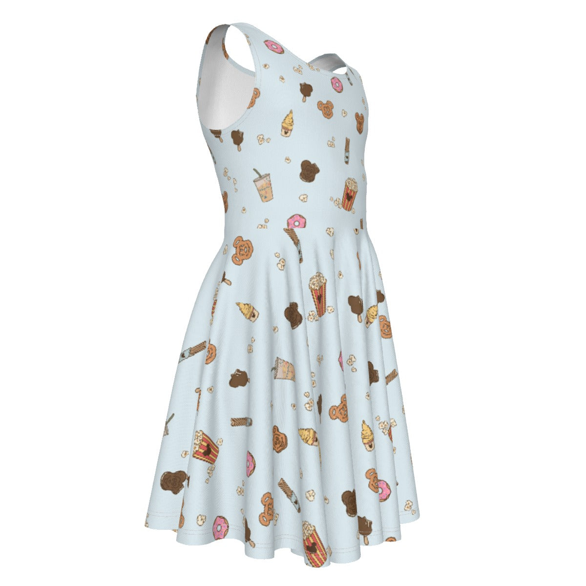 Minimal Snackcore - Kid's Sleeveless Skater Dress