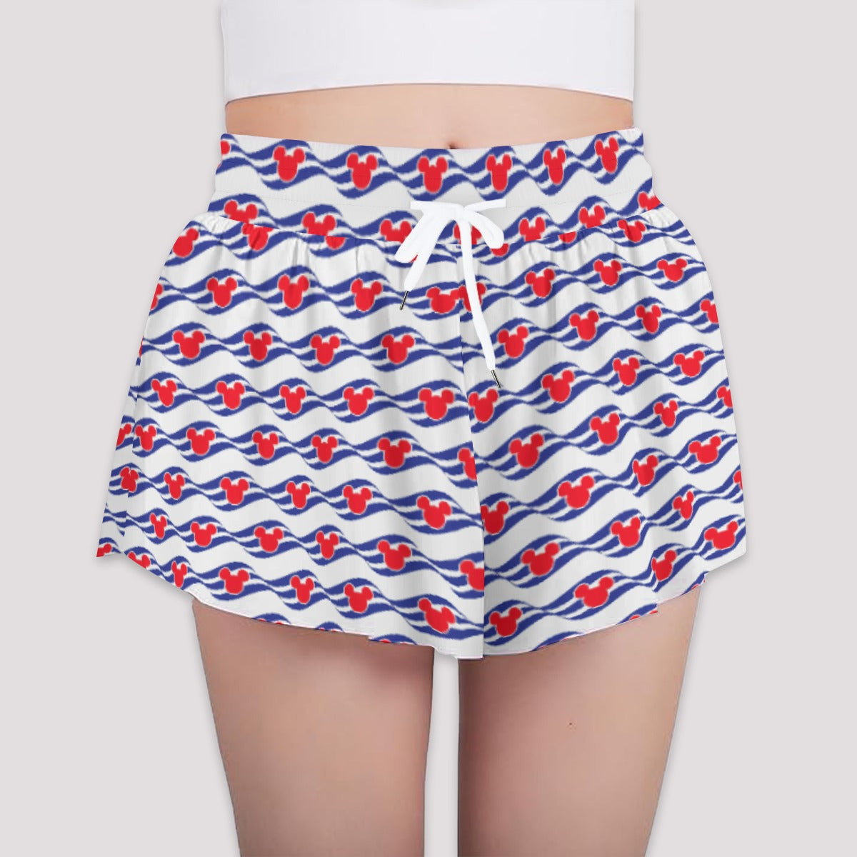 Nautical Cruise Logo Print - Girls’ Flowy Pocket Shorts