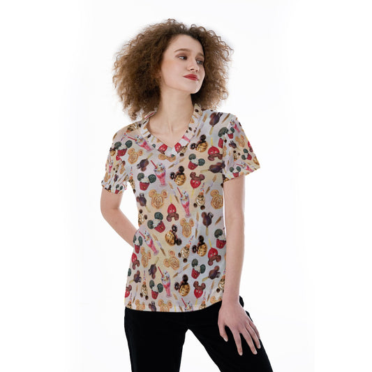 Mouse Snack Treats - Women's Short Sleeve V-Neck T-Shirt