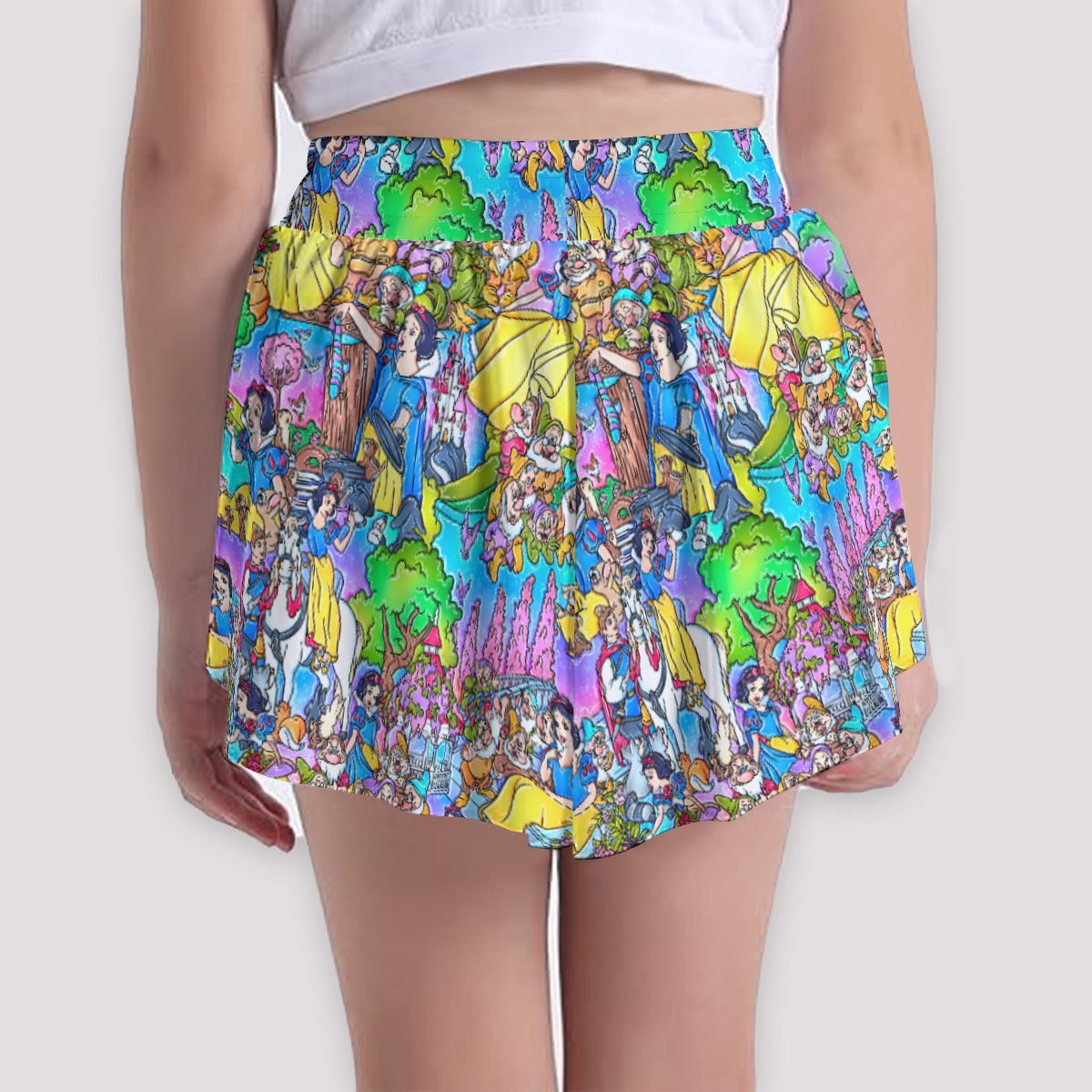Fairest Princess Storybook Scenes - Girls’ Flowy Pocket Shorts