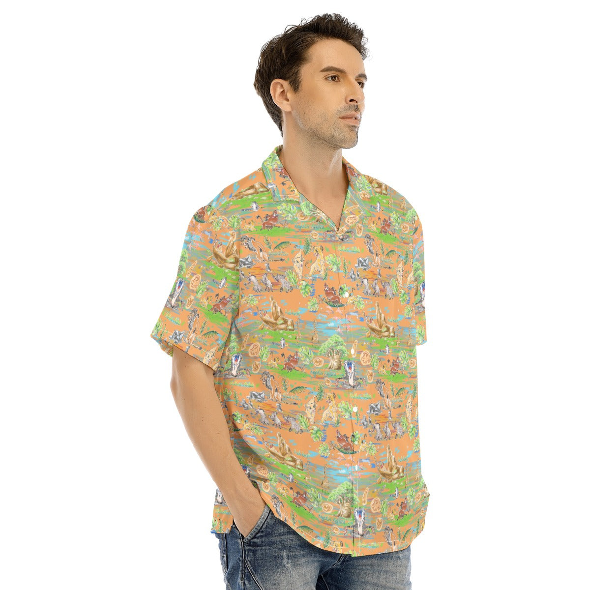 Simba’s Savanna Sunset - Men's Hawaiian Button Up Shirt