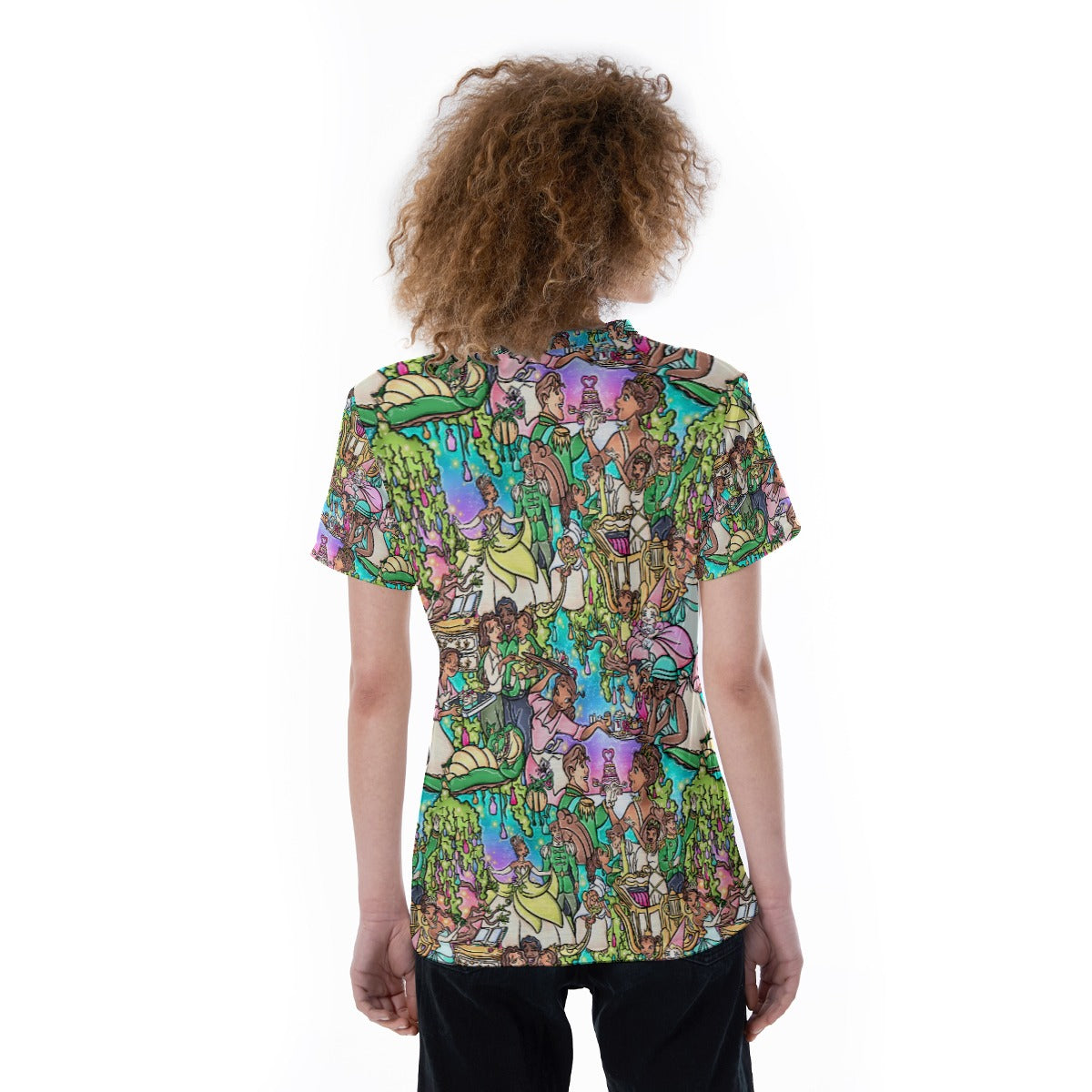 Bayou Princess Storybook Scenes - Women's Short Sleeve V-Neck T-Shirt