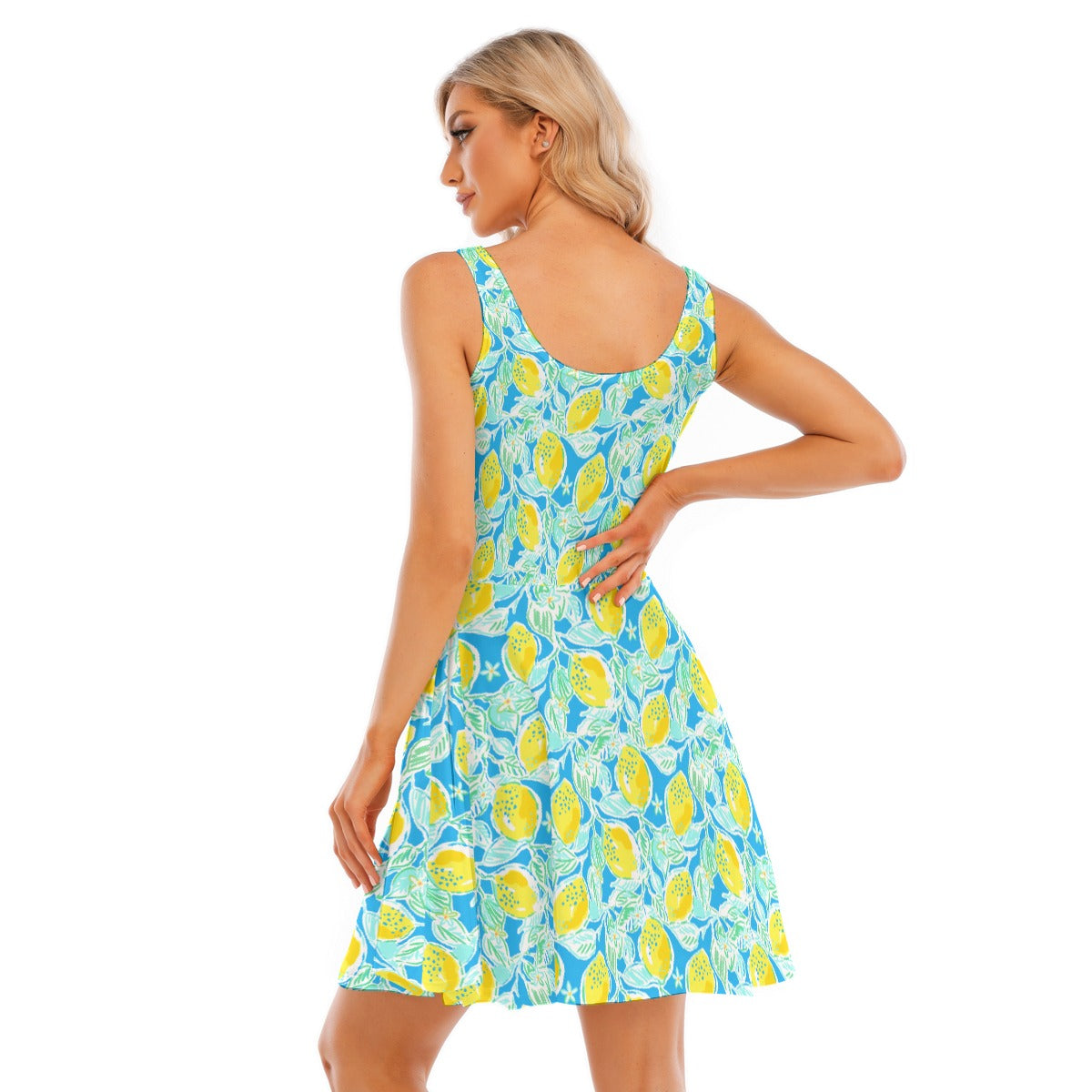 Lemon Drop Daydream - Women's Sleeveless Pocket Skater Dress
