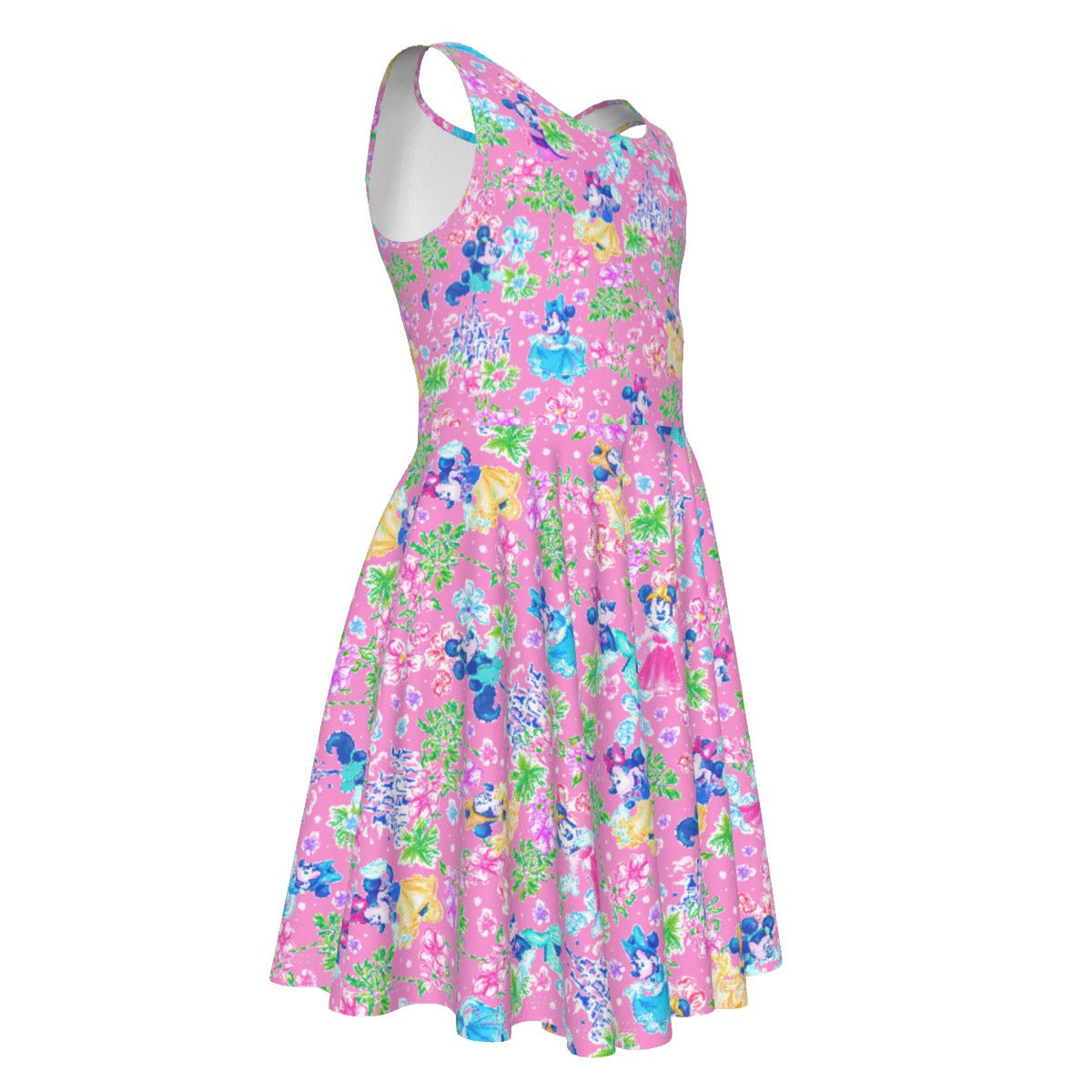 Princess Palm Party - Kid's Sleeveless Skater Dress