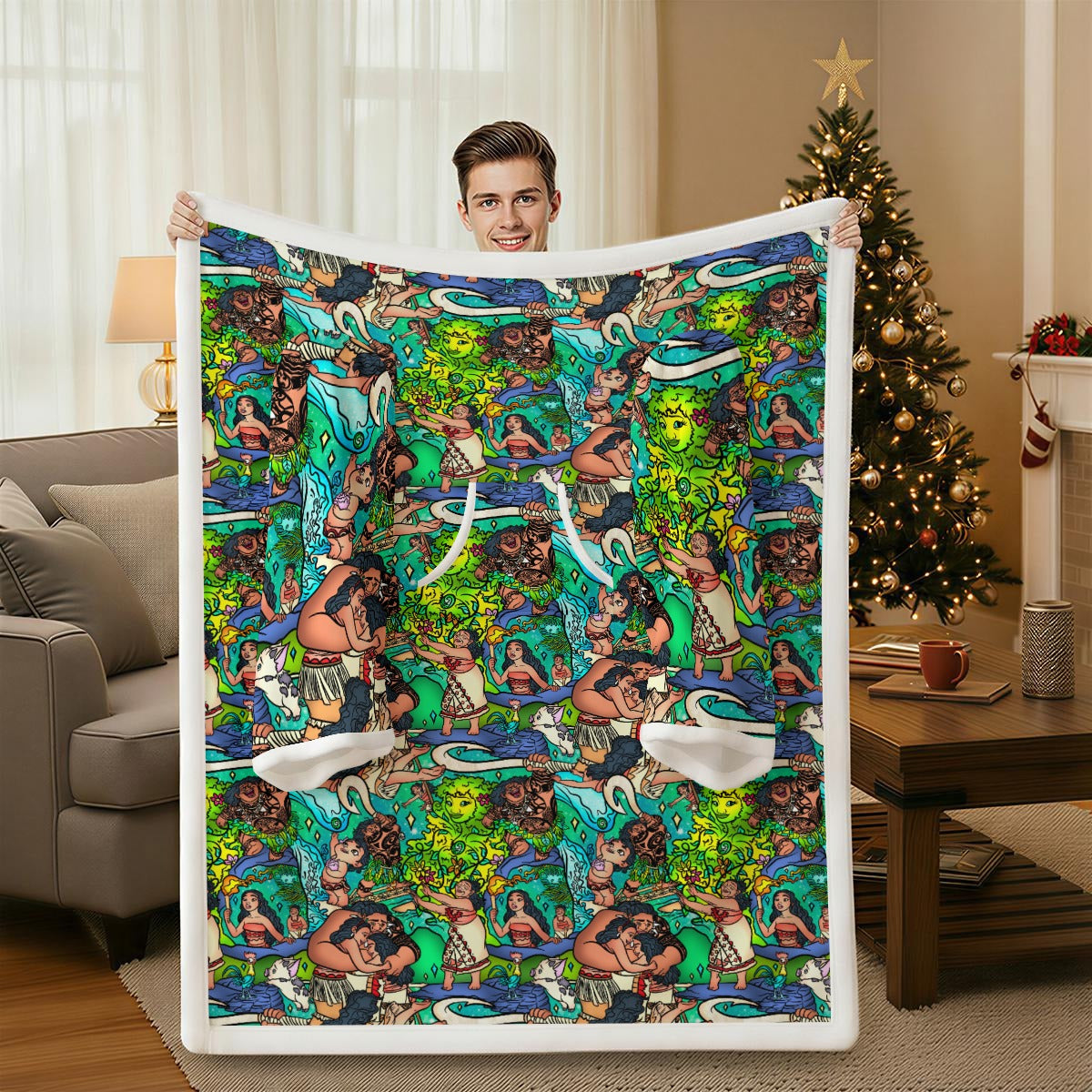 Ocean Voyager Storybook Scenes - Wearable Blanket Hoodie