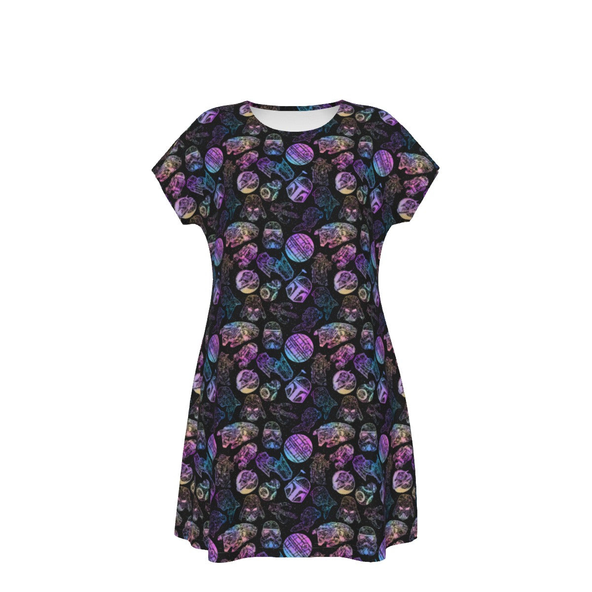 Watercolor Galactic Mandalas - Women's T-Shirt Dress