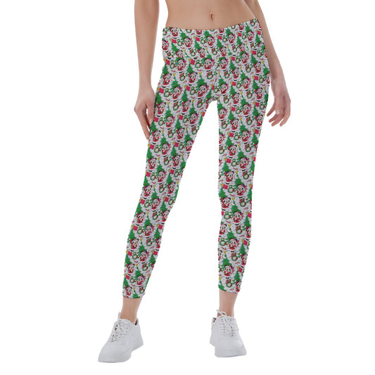 Santa Mouse with Sparkle - Women's Yoga Leggings