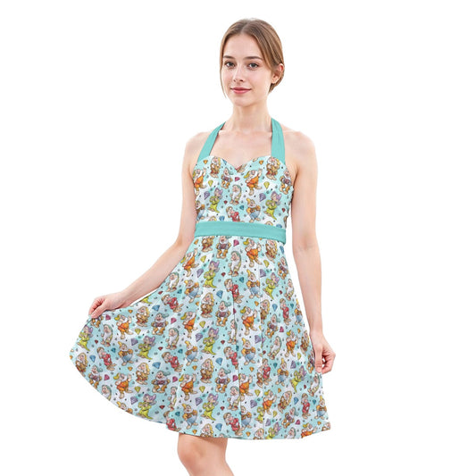 Seven Helpers Sketch - Women's Halter Vintage Pocket Dress
