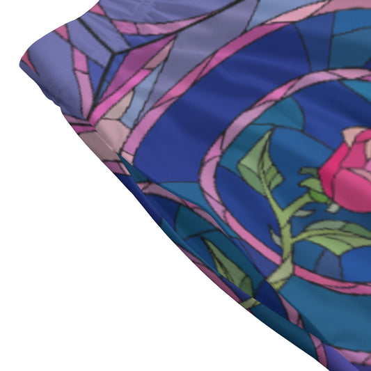 Enchanted Rose Stained Glass - Women’s Pocket Midi Skirt