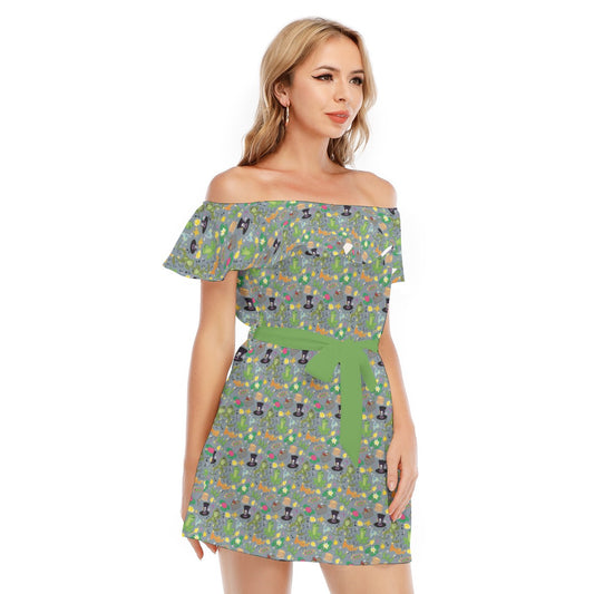 Bayou Princess Icons - Women's Off-shoulder Ruffle Dress