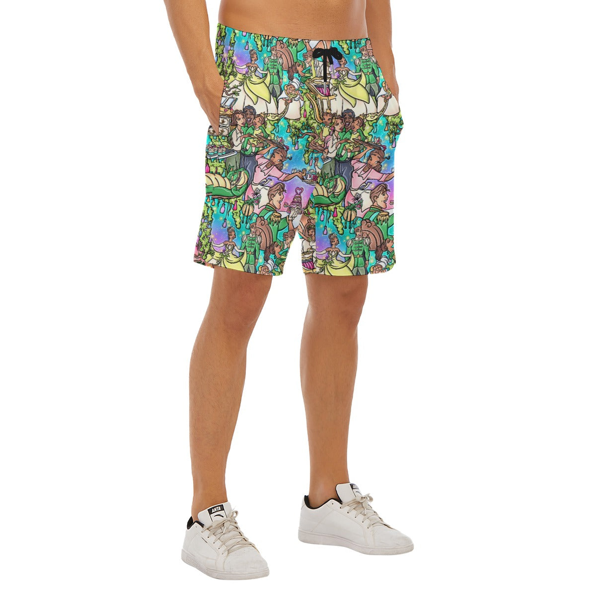 Bayou Princess Storybook Scenes - Men’s Pocket Beach Shorts