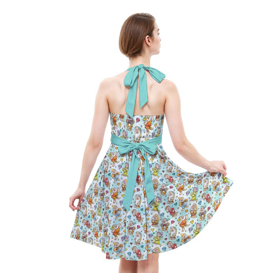 Seven Helpers Sketch - Women's Halter Vintage Pocket Dress
