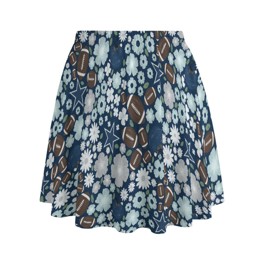 Blue Star Blooms - Women's Pocket Skater Skirt