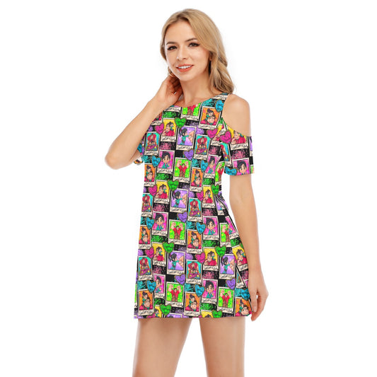 You're My Hero - Women's Cold Shoulder Cotton Dress