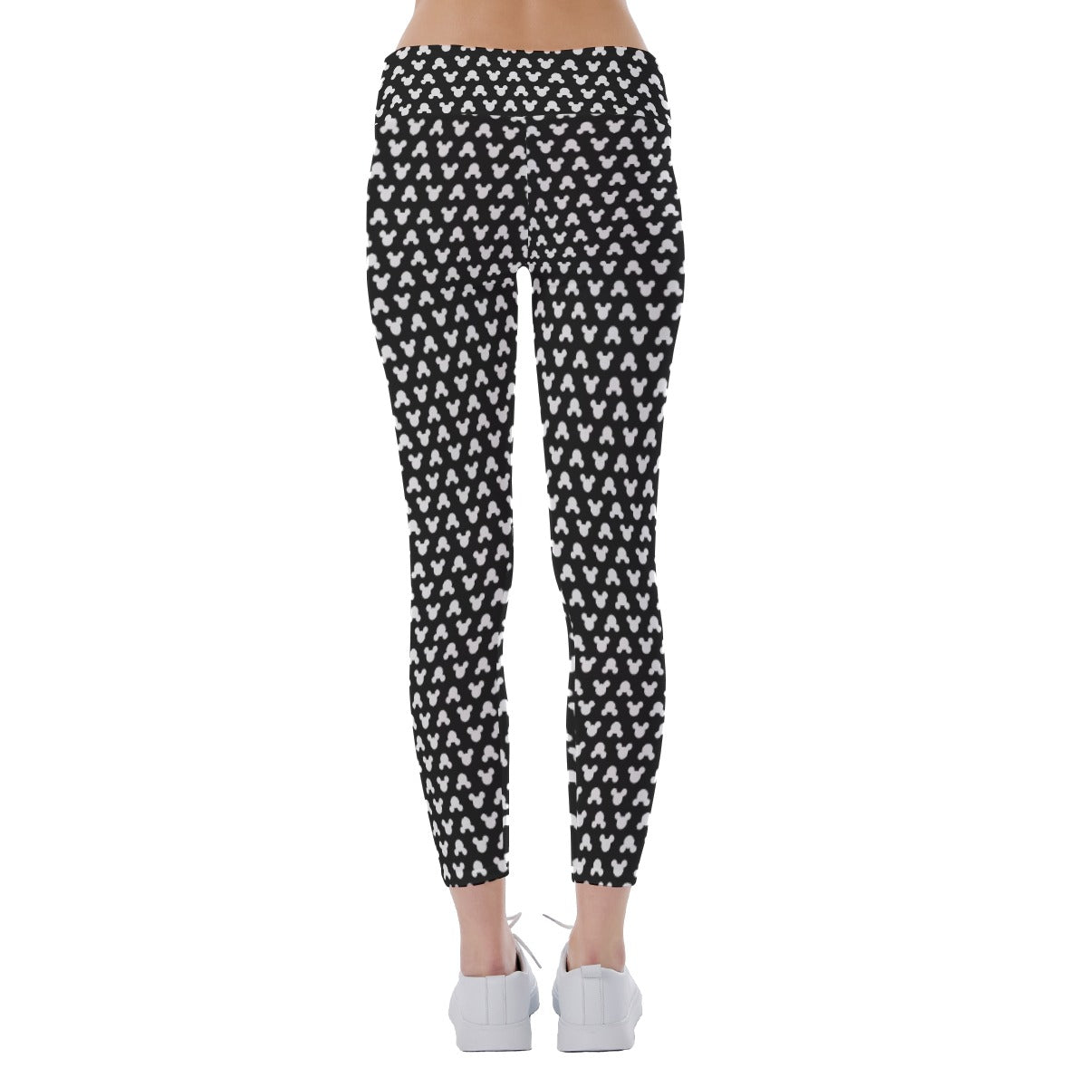 Playful Polka Dot Ears Black - Women's Yoga Leggings