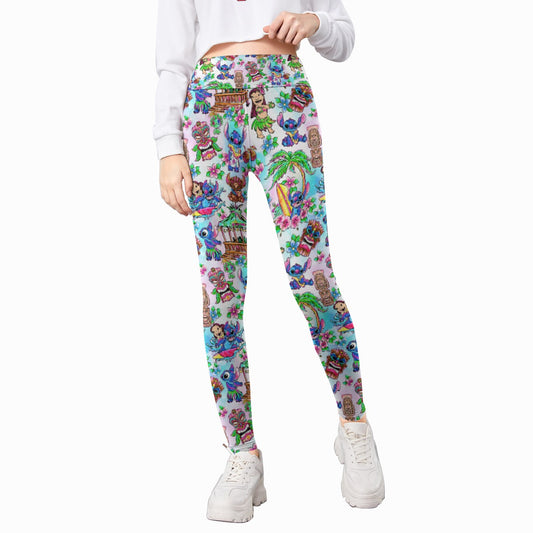 Bright Island Chaos Hand Drawn - Kid's Leggings