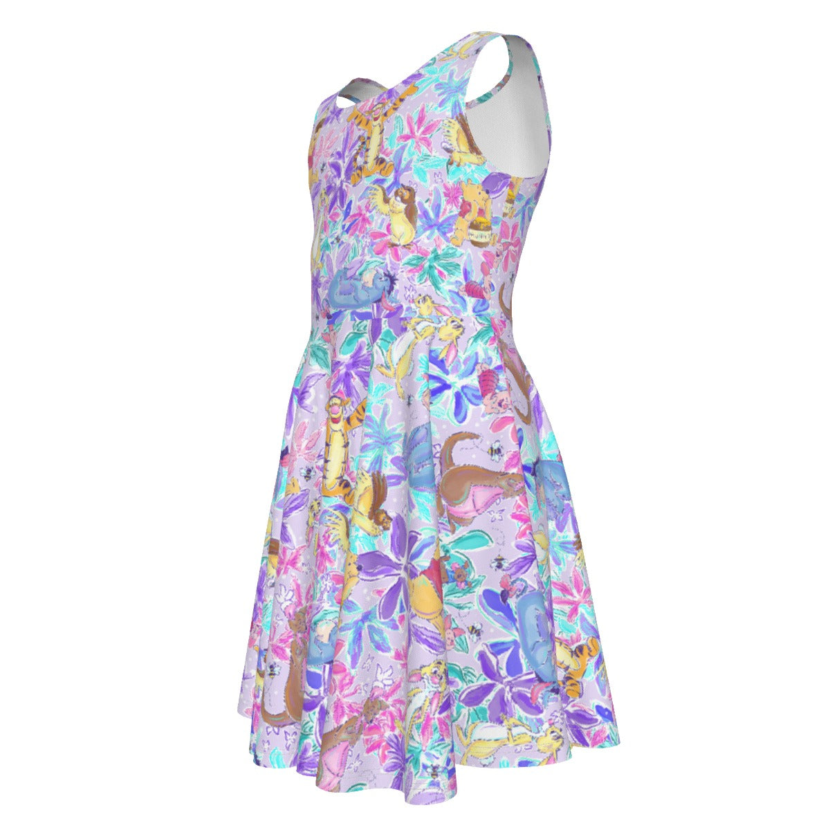 Storybook Friends in Bloom - Kid's Sleeveless Skater Dress