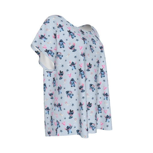 Happy Blue Alien - Women’s Relaxed Fit Scoop Tee