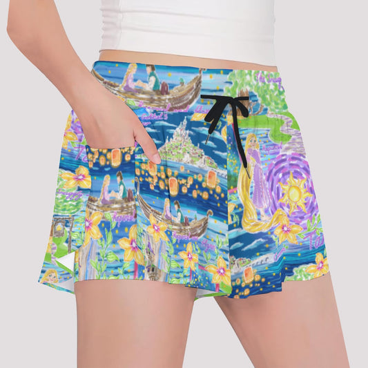 Lantern Festival Glow - Girls’ Flowy Pocket Shorts
