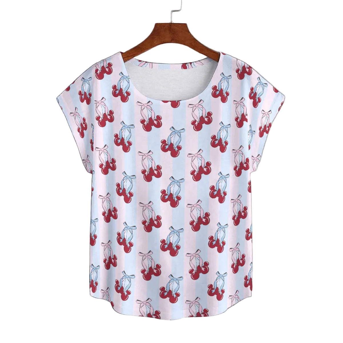 Cherry Ear Bows - Women’s Relaxed Fit Scoop Tee