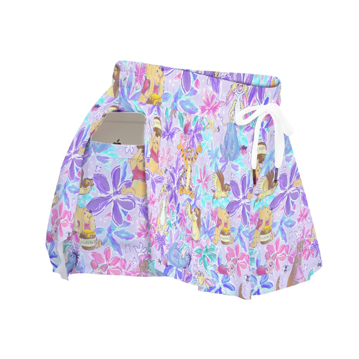 Storybook Friends in Bloom - Women's Flowy Pocket Shorts