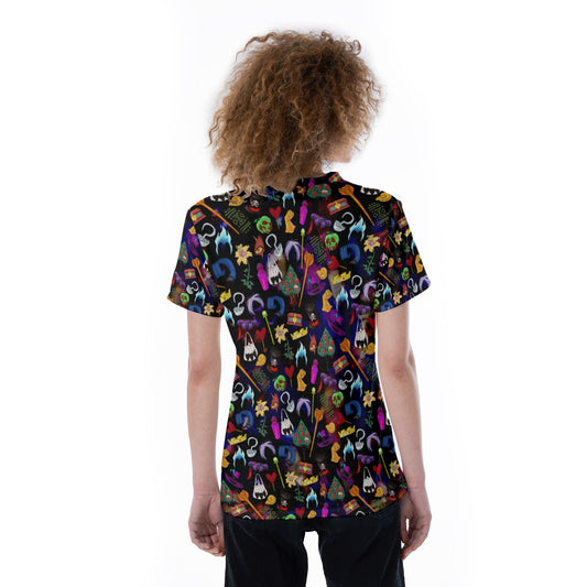 Villainous Icons Collage - Women's Short Sleeve V-Neck T-Shirt