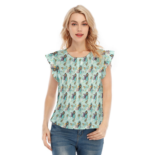 Whimsical Desert Princess - Women’s Flutter Sleeve Top