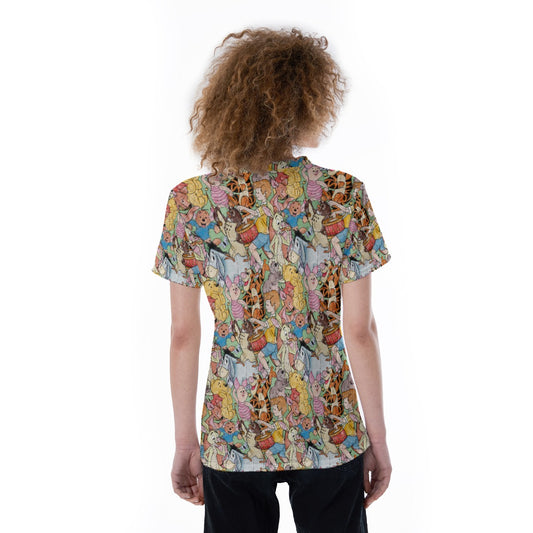 Sketched Hundred Acre Crew - Women's Short Sleeve V-Neck T-Shirt