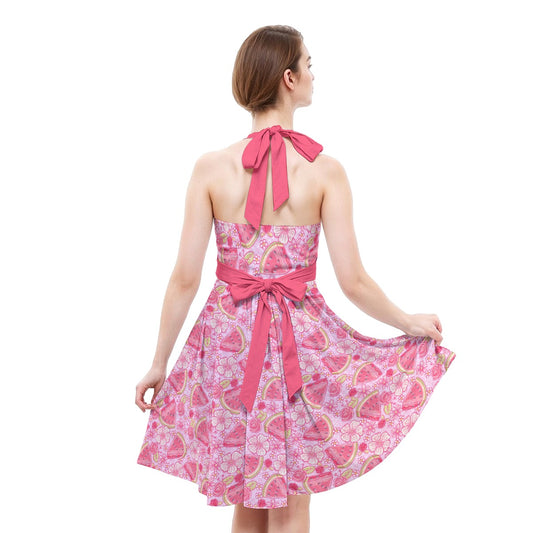 Summer Fruits - Watermelon - Women's Halter Vintage Pocket Dress