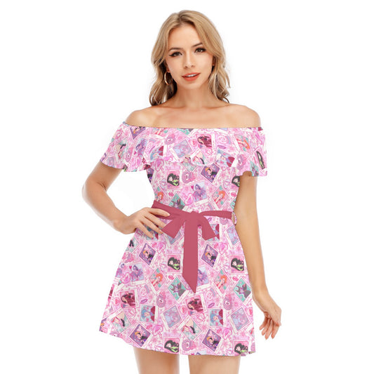 Poisoned Heart Villaintine - Women's Off-shoulder Ruffle Dress